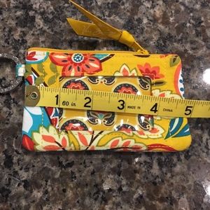Vera Bradley gold ID wallet with key ring
